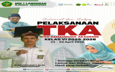 Pelaksanaan TKA Kelas VI MIN 1 Lamongan Tahun Pelajaran 2025/2026 Berjalan Lancar